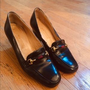 Vintage Gucci Pumps Black Leather Sz 34.5